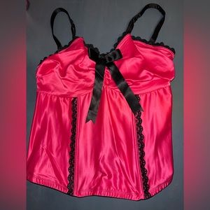 Cacique pink and black corset